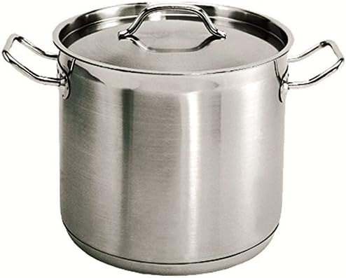 New 12 Qt. 18/8 Stainless Steel Commercial Stock Pot, Induction Ready 3-Ply Clad Base, with Lid Cover *NSF* Commercial Grade Stock Pot