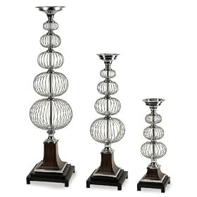 Set of 3 Ultra Chic Carolyn Kinder Towering Open Sphere Candleholders by CC Home Furnishings