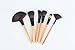 Ecvtop 24pcs Professional Bridal Eye Lip Powder Face Makeup Brush Set Cosmetic Makeup Brush Tools with Faux Leather Pouch (Wood)