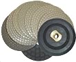 Dry Diamond Polishing Pads - Set of 8 with Free Back Holder