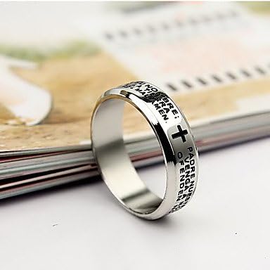 Nierstein ErunerUnisex Cross and Scripture Titanium Steel Ring