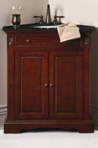 Marseille Corner Vanity 35Hx31W CHESTNUT