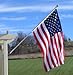 6 Ft TANGLE FREE FLAGPOLE W/BRACKET & US FLAG (WHITE)