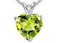 1.82 cttw Genuine Heart Shape 8mm. Peridot Pendant - 14kt White Gold