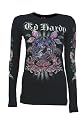 Ed Hardy Womens Long Sleeve Platinum Wild Ride Tee
