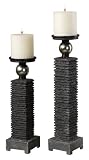 Black Slate Candleholders - Set/2, Uttermost 19160