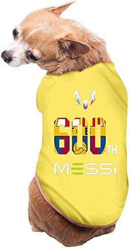 Pets Lionel Messi 600th Macthes Senior Appearance Barcelona Tshirt Yellow