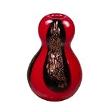 Art Glass Gourd Vase in Red and Black