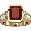 14K Yellow Gold Mozambique Garnet and Diamond Ring