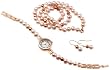 Freshwater Pearl Watch, Necklace and Earrings Set #LP315S-P