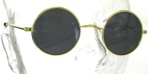◆丸メガネ◆サングラス　昭和レトロ復刻版　gold/black