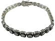 Sterling Silver Vintage Tennis Bracelet With CZ Diamonds - Sterling Silver Square Design Vintage Tennis Bracelet