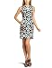 London Times Women's Tile Geo Twill Shift Dress,White/Turq,8
