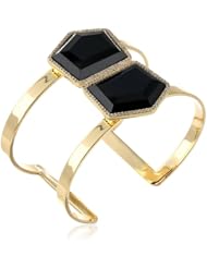 Marcia Moran "Mystere" Double Geometric Cubic-Zirconia Stone Cuff Bracelet, 6.5"