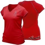 Nike Los Angeles Angels of Anaheim Ladies Red Bases Loaded V-Neck T-shirt
