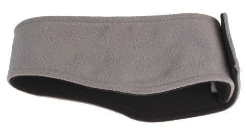 Fleece Stirnband doppelt grau-schwarz