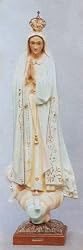 Statue - Our Lady of Fatima - 29in. - Wood Composite - Hand Painted Finish - Glass Eyes - MADE IN PORTUGAL