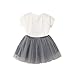 Weixinbuy Kids Girls 2 Piece Cute Cat TuTu Dress (Large/(3-4 Years), Grey)