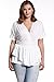 Dilanni Women V-neck Short Sleeve High Waist Top with Front Shirring