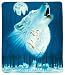 Wolf Howling & Moon Fleece Blanket