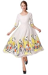 V-neck Cocktail Shift Fitted Lace Draped Bubble Dress Flared-Skirt Polyester Floral Print Party Dress 