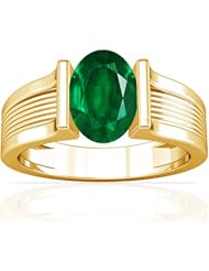 14K Yellow Gold Oval Cut Emerald Womens Astrological Ring (GIA Certificate)