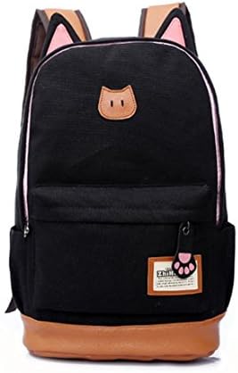 Women Bags Backpack Girl School Fashion Shoulder Bag Rucksack Canvas Travel Bags Color: Black