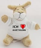 Produkt-Bild: Pl&uuml;sch K&auml;nguru Schl&uuml;sselhalter mit T-shirt mit Aufschrift Ich liebe Hartmann