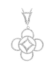 Diamond Pendant in 14k White Gold with Chain 16" (0.81Cttw, F Color, VS Clarity)