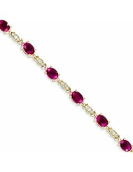 8.7 Carat 14K Gold Diamond and Ruby Bracelet