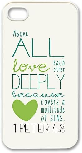 diycover iPhone 4 4S Case - Bible Verse 1 Peter 4.8 - New Style Durable Case Cover