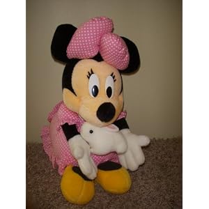 Disney Large Talking Minnie Mouse 13 Inch Plush Doll with Bunny by
