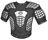 OPTIMUM Matrix Rugby League Adults Body Protection Padded Top , S, BLACK/SILVER