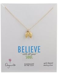 Dogeared Believe Wings and Cross Chain Pendant Necklace, 18"