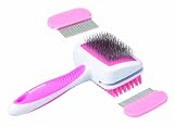 Bamboo Small Dog Slicker Bristle Bursh and Comb (Colors Vary)