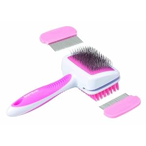 41dci9hMw5L. SL500 AA300  Bamboo Small Dog Slicker Bristle Bursh and Comb (Colors Vary)