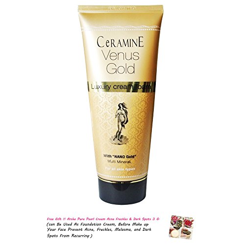 Ceramine Venus Gold Luxury Cream Foam 75g. Nano Gold Technology Skin Bright Radiant Anti Aging [Free Facial Hair Epicare Spring A1remover]