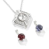 Sterling Silver / Platinum or 18K Vermeil Jacket & Three Solitaire Pendants