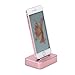 Charging Dock Station,Teslasz Aluminum Charging Dock Station Holder for Apple iPhone 5S iPhone 6S iPhone 6S Plus (Rose Gold)