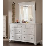 Laveno 012 White Wood Dresser and Mirror