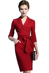 Cotton Belted Notched Notched Collar Party Dress 