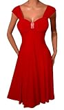 FUNFASH RED SLIMMING EMPIRE WAIST COCKTAIL CRUISE DRESS NEW Plus Size Made in USA