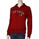 Rutgers Scarlet Knights Ladies Scarlet Full Zip Felt Lettering Hoody Sweatshirt