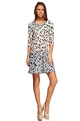 Round Neck Above the Knee Sweater Colorblocking Animal Print Leopard Print Polyester/Spandex Tunic 