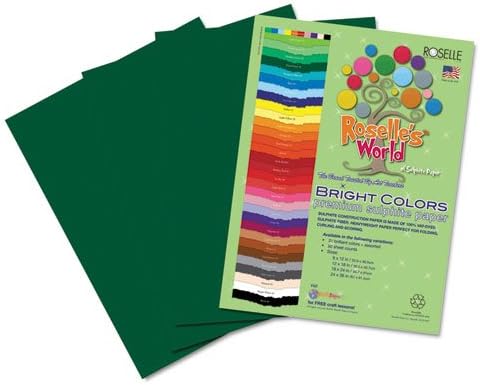 Roselle Bright Colors Suphite Construction Paper, 9 x 12 Inches, Dark Green, 50 Sheets Per Package (75901)