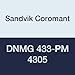 Sandvik Coromant DNMG 433-PM         4305 Carbide Insert Engineered with Inveio Coating Technology and is Able to Withstand High Temperatures without Sacrificing Edge Line Security in Wet and Dry Applications, DNMG-PM Tool Style, .047" Radius, PM Chipbreaker (Pack of 10)
