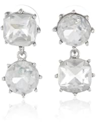 Betsey Johnson "Iconic Stone" Crystal Gem Double Drop Earrings