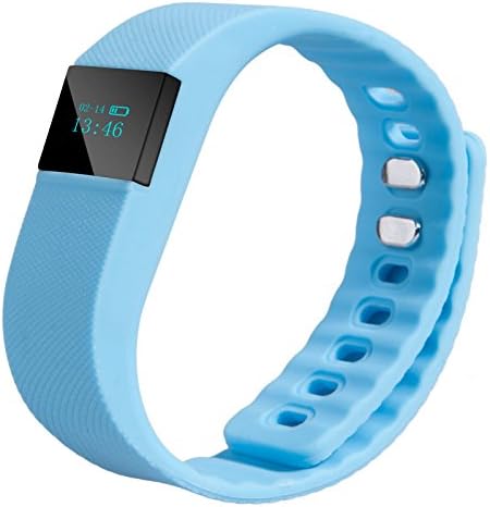 TW64 Smart Watch Bluetooth Watch Bracelet Smart band Calorie Counter Wireless Pedometer Sport Activity Tracker For iPhone Samsung Android IOS Phone (Light blue)