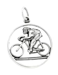 Sterling Silver Cycling Cyclist Bicycle Bicyclist Sport Charm