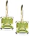 14k Yellow Gold 6mm Peridot Square Stationary Lever Back Earrings